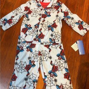 Marvel Spider-Man Web Print Pajama Set - Red and Blue size 2t